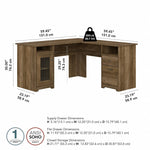 Bush Furniture Cabot 60"W Wood L-Shaped Computer Desk, Reclaimed Pine (WC31530K)