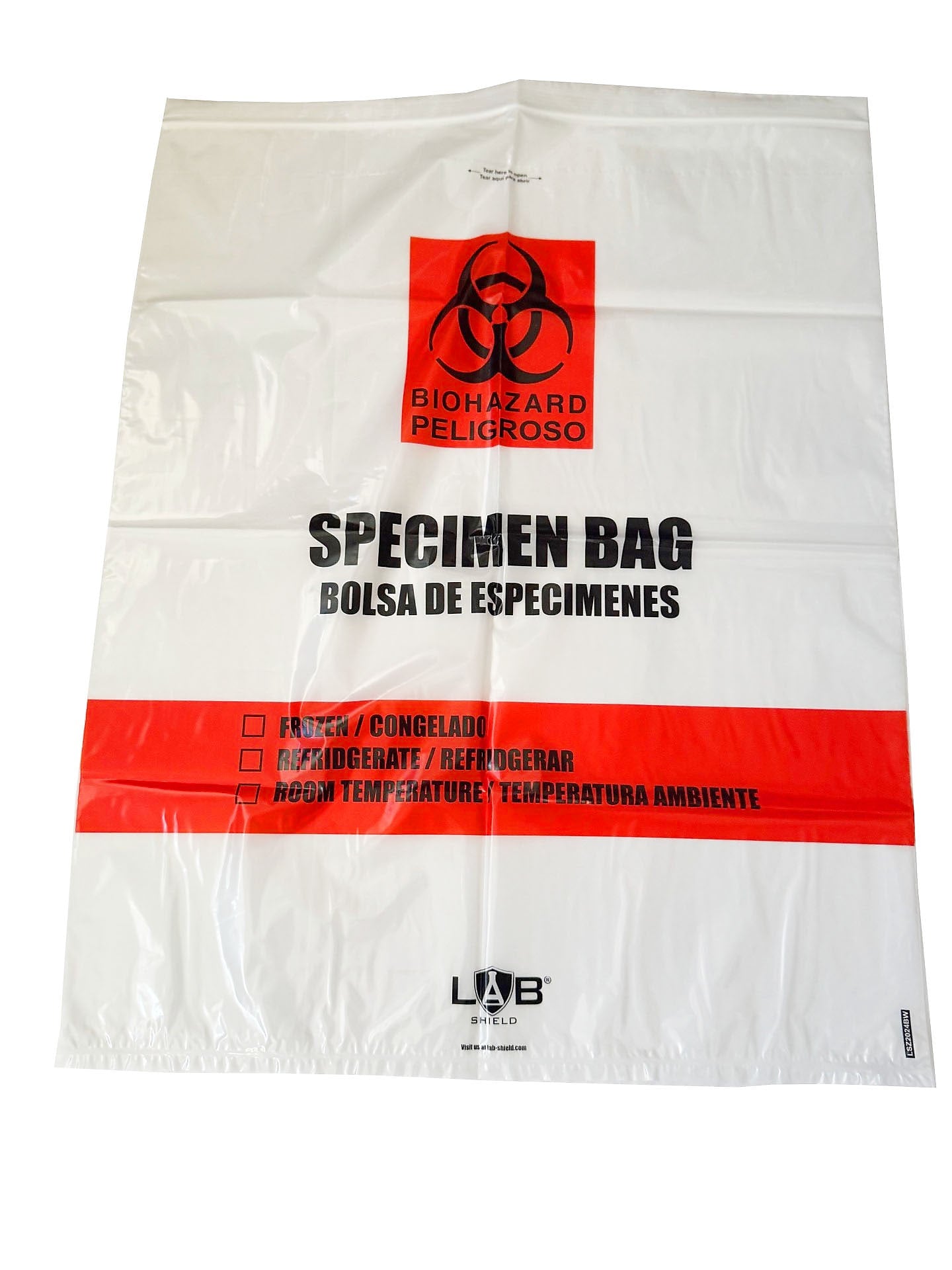 Specimen Bag White Biohazard w/ reclosable zip