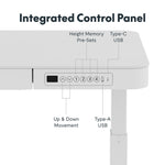 FlexiSpot EG9 48"W Electric Adjustable Glass Top Standing Desk, White (EG9W-E)