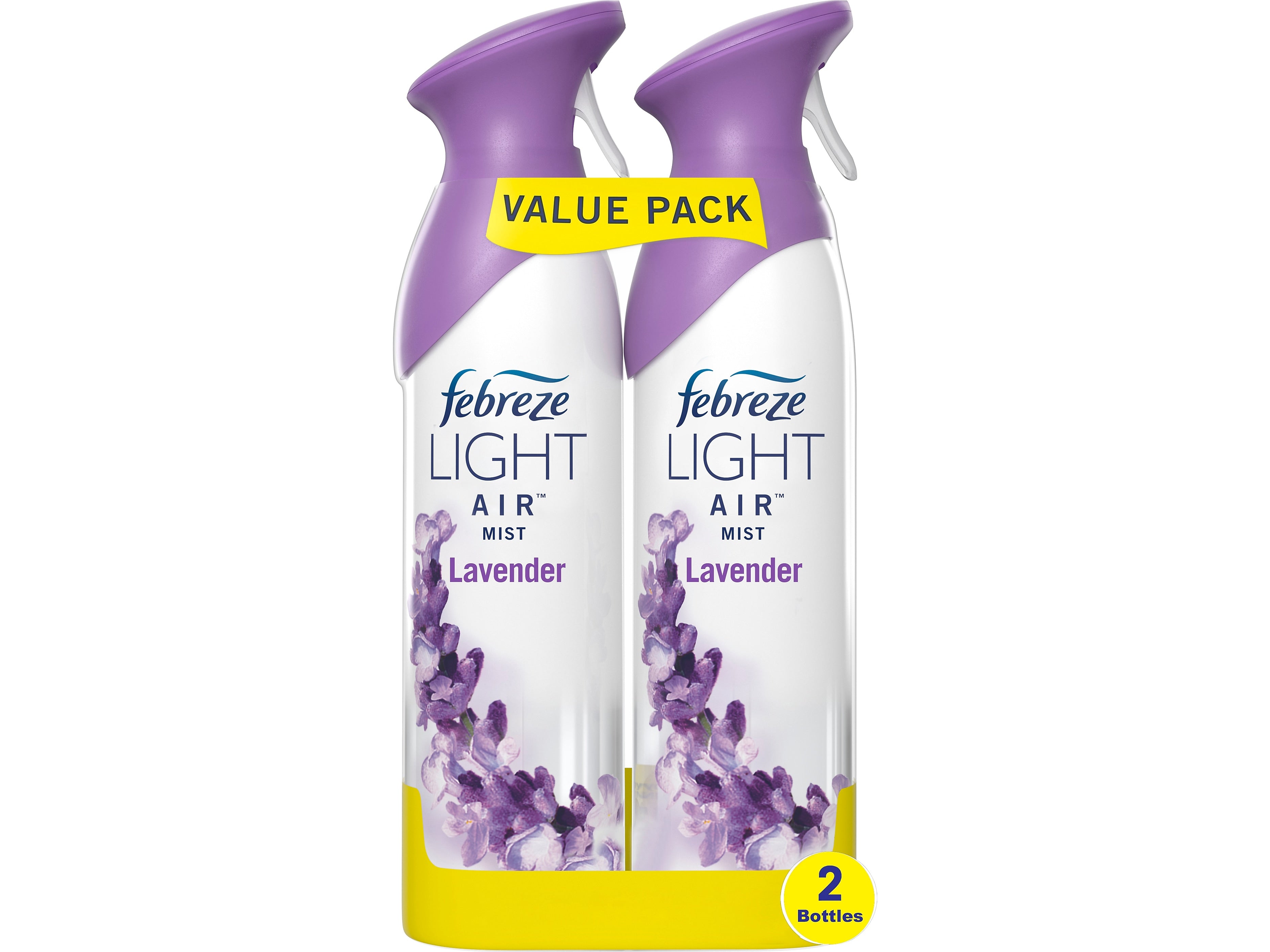 Febreze AIR LIGHT Air Freshener Aerosol, Lavender Scent, 8.8 fl. oz., 2/Pack (80657)