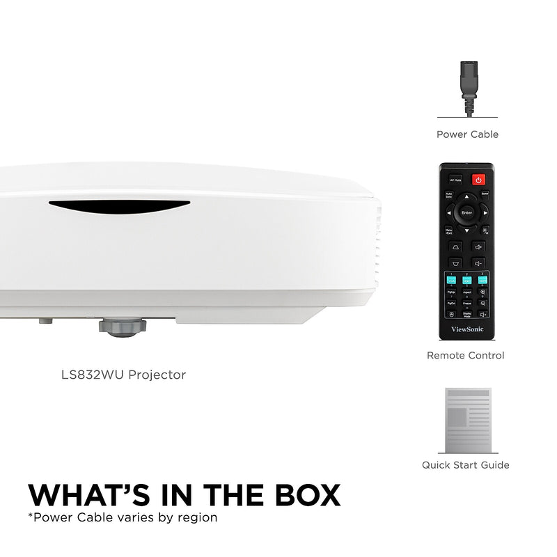 ViewSonic 5000 Lumens WUXGA Ultra Short Throw Projector, White (LS832WU)