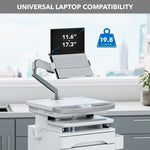 Mount-It! MedHub Mobile Medical Cart Workstation with Drawers, Laptop Arm, and Locking Caster Wheels, White/Grey (MI-16027)