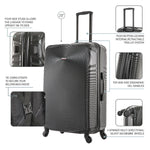 DUKAP INCEPTION 3-Piece Hardside Spinner Carry-On Luggage Set, TSA Checkpoint Friendly, Black (DKINCSML-BLK)