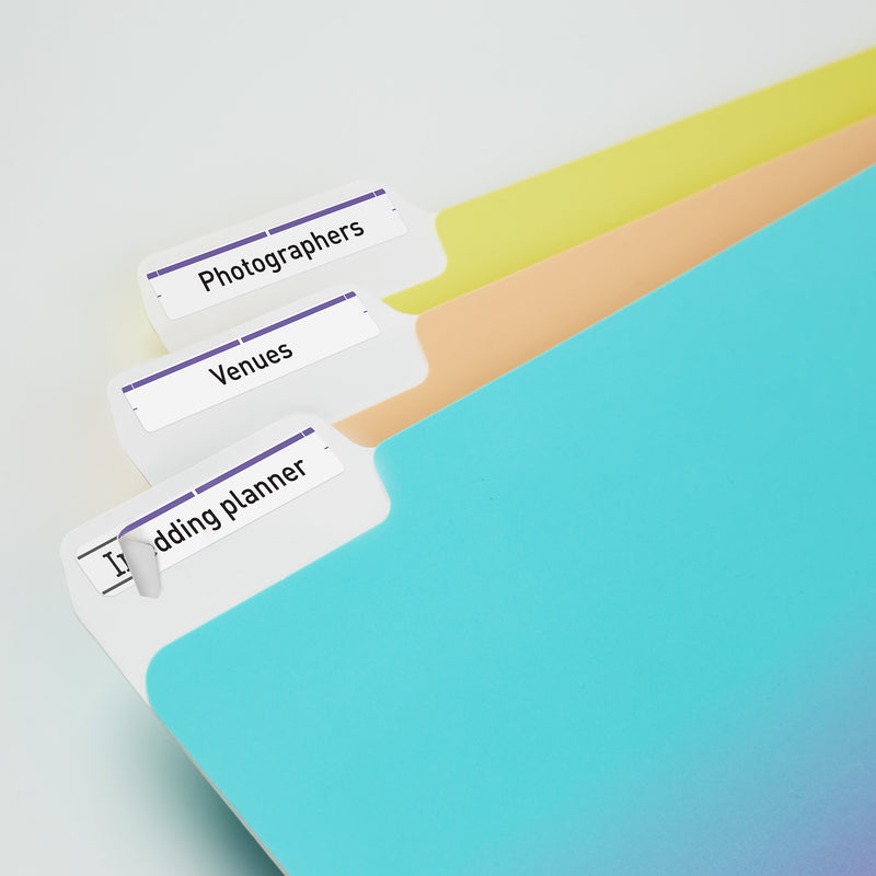 Avery TrueBlock Laser/Inkjet File Folder Labels, 2/3" x 3-7/16", White/Purple, 750 Labels/Pack (5666)