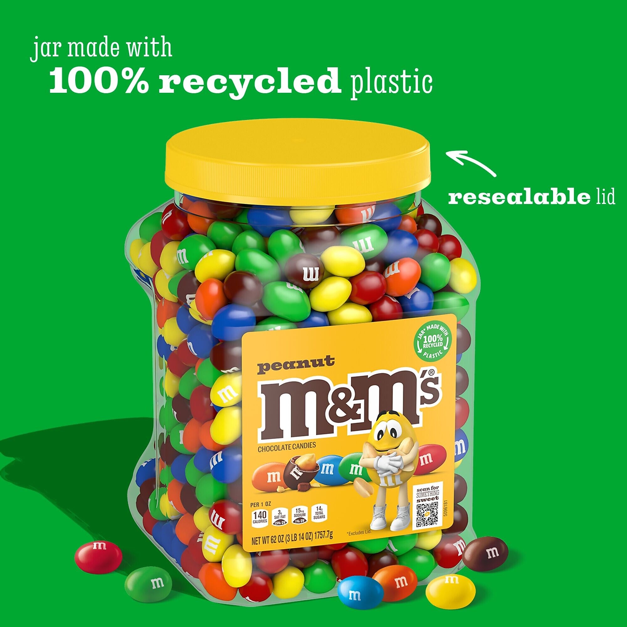 M&M's Peanut Milk Chocolate Pieces, 62 oz. (209-00060)