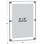 Azar Poster Holder, 28" x 40", Wall Mounted, Black, Acrylic (105536-BLK)