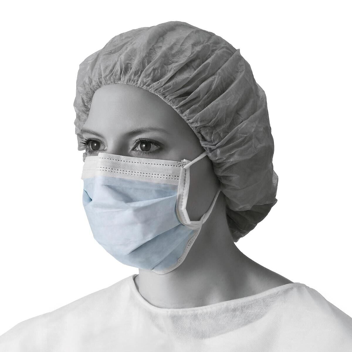 Medline ASTM Level 1 Face Mask with Ear Loops, Anti-Fog, Blue, 50/Box, 6 Boxes/Case (NON27408EL)