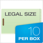 Pendaflex Recycled Reinforced Classification Folder, 1-Divider, 2" Expansion, Legal Size, Light Green, 10/Box (23314)