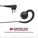 Cobra C-Style Swivel Wrap Around-the-Ear Headset for Cobra Performa 400/450 2-Way Handheld Business Radios, Black (0010099-1)
