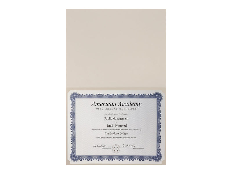 Better Office Certificate Holders, 8.75" x 11.25", Ivory/Gold, 25/Pack (65250-25PK)
