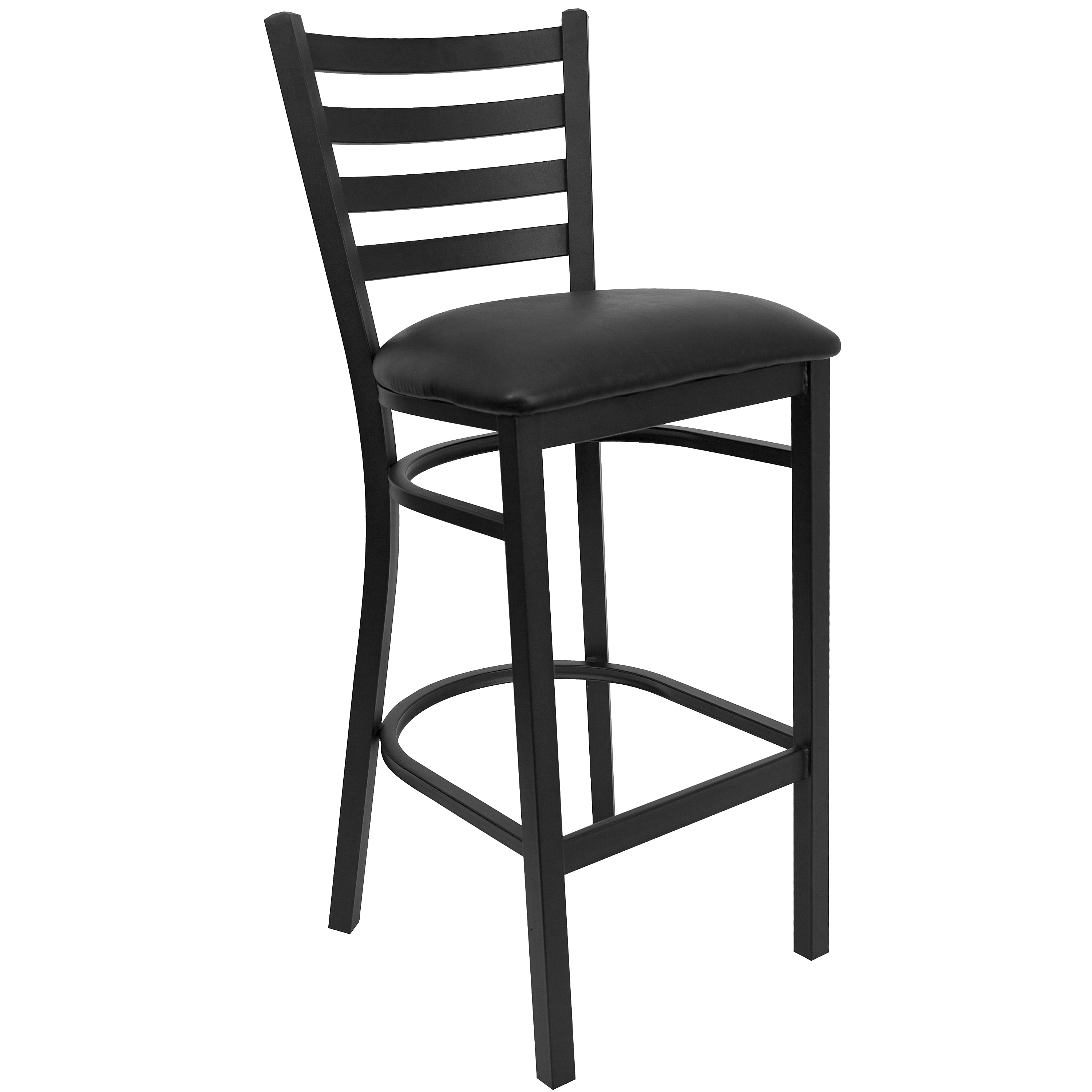 Flash Furniture Metal Back Vinyl Restaurant Barstool, Black (XUDG697BBARBKV)