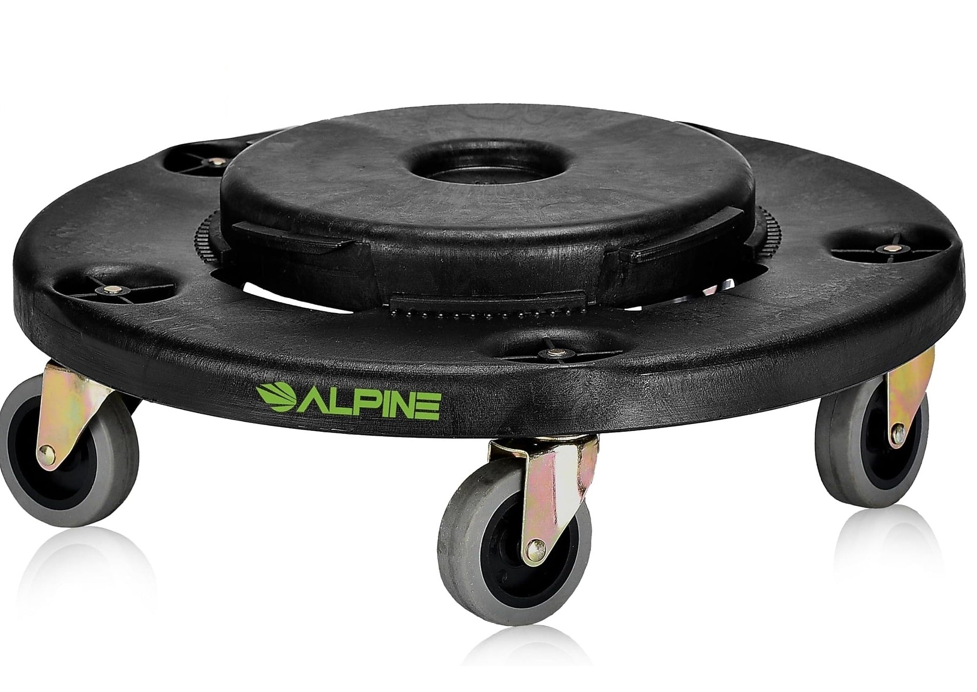 Alpine Industries Round Trash Can Dolly, 500 lb. Weight Capacity, Black (471-32-DOLLY)