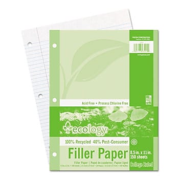 Pacon® College Ruled Ecology Filler Paper, 11" x 8 1/2" (PAC3202)