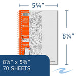 Whitelines Journal, 75.75" x 8.25", Dotted Ruled, Gray, 70 Pages, 12/Carton (17006cs)