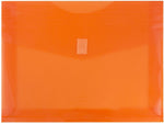 JAM Paper Premium Plastic Document File, 1 Pocket, Letter, Orange, 3/Pack (218V2orx3)
