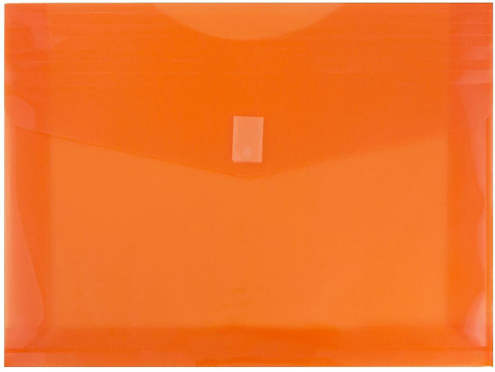 JAM Paper Premium Plastic Document File, 1 Pocket, Letter, Orange, 3/Pack (218V2orx3)