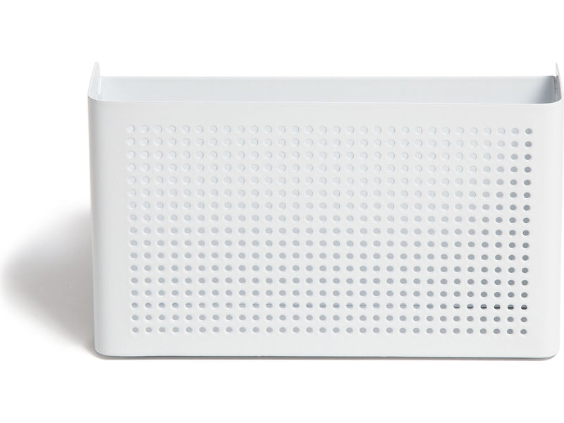 U Brands The Perforated Collection 4-Compartment Metal Desk Storage, White (5717U01-06)