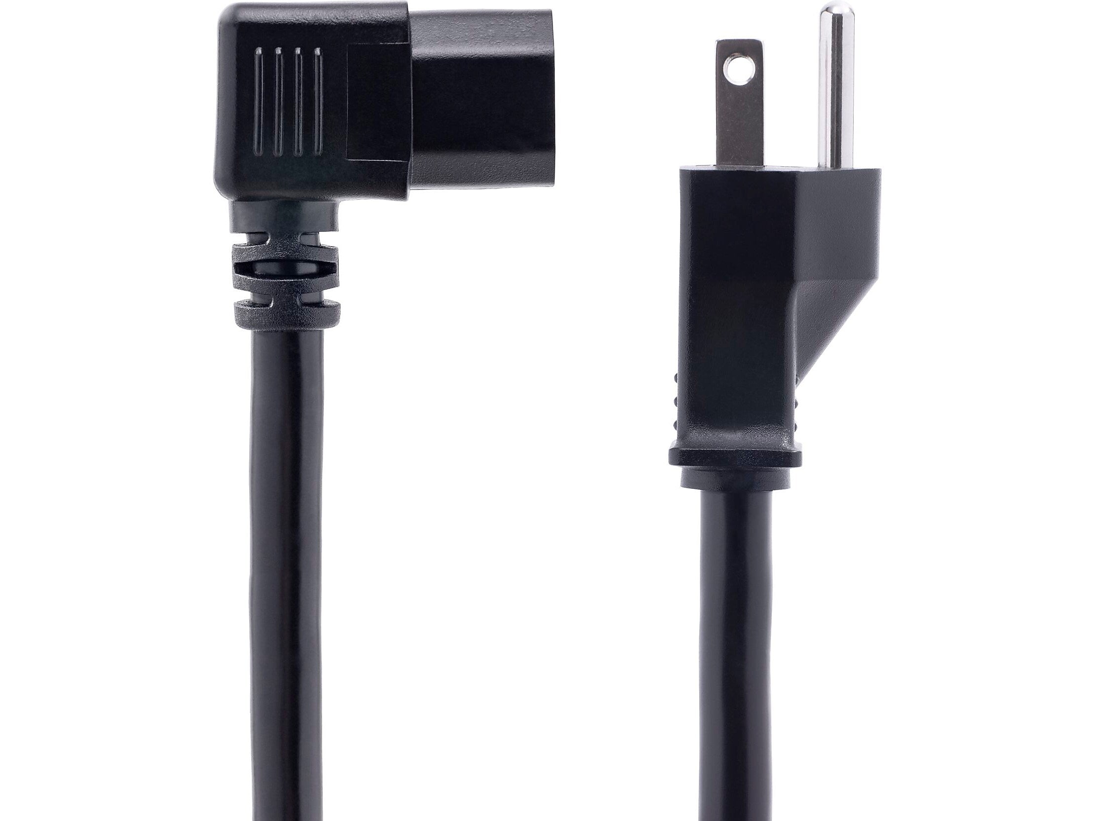StarTech 8' NEMA 5-15P to Right Angle C15 Power Cable, Male to Female, Black (PXT515C158RA)