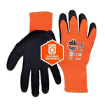 Ergodyne ProFlex 7401 Winter Work Gloves, Fleece Lined, Latex Coated Palm, 13 Gauge, A5 Cut Level, Orange, Large, 12/Pack