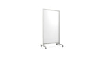 Ghent EZ Mobile Glass Dry-Erase Whiteboard, Aluminum Frame, 75"H x 38"W (EZ1NA7538WH)