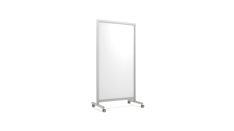 Ghent EZ Mobile Glass Dry-Erase Whiteboard, Aluminum Frame, 75"H x 38"W (EZ1NA7538WH)