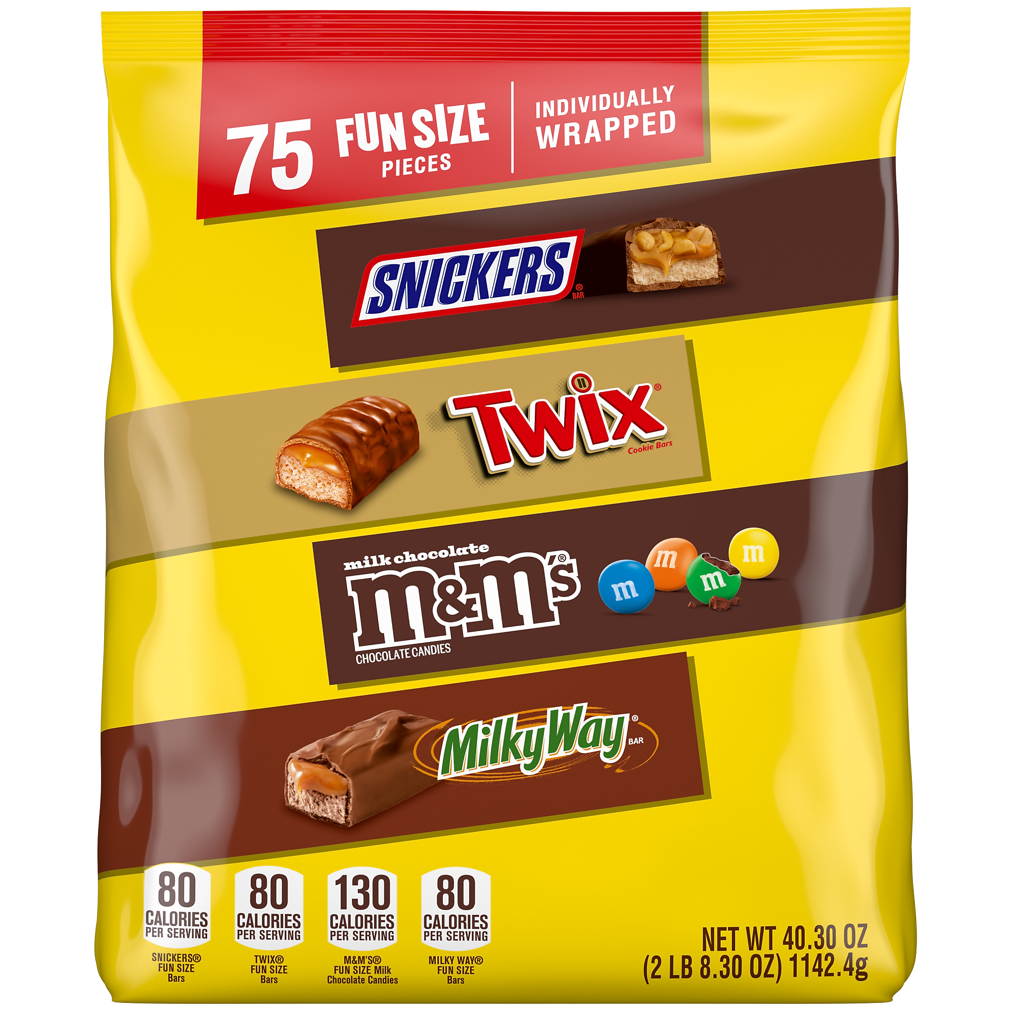 Mars Fun-Size Milk Chocolate Candy Variety Pack, 40.3 oz., 75 Pieces (459747)
