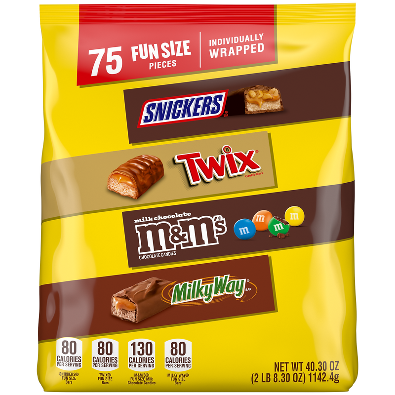 Mars Fun-Size Milk Chocolate Candy Variety Pack, 40.3 oz., 75 Pieces (459747)