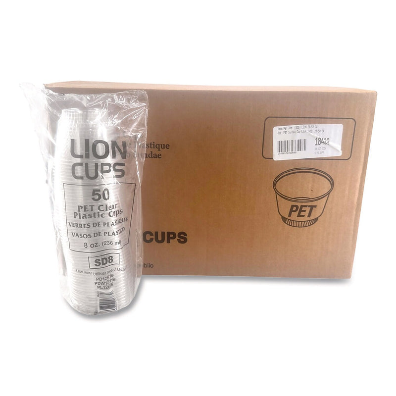 Plastifar PET Cold Sundae Cups, 8 oz., Clear, 1000/Carton (18439)