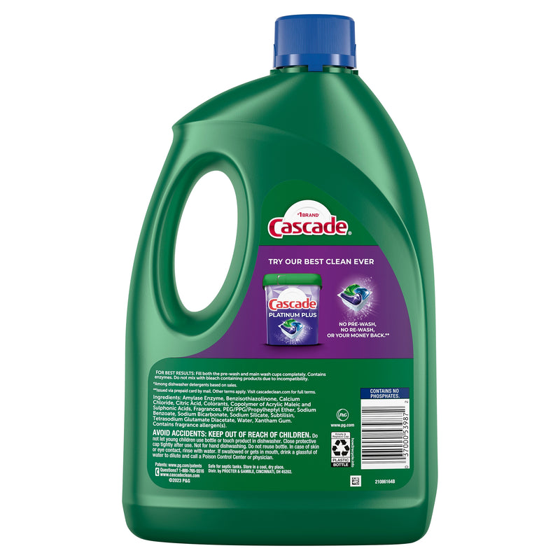 Cascade Complete Dishwashing Detergent Gel, Fresh Scent, 120 oz., 4/Carton (53987)