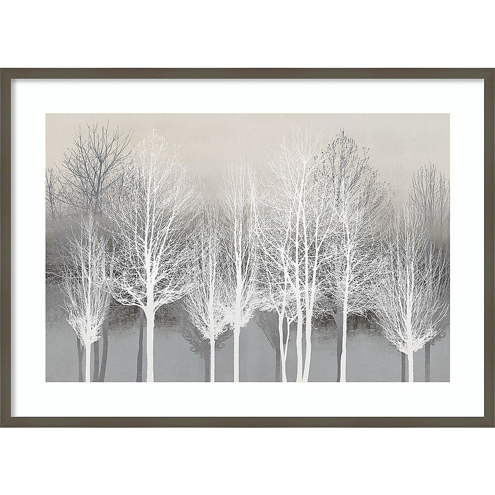 Amanti Art Trees on Gray by Kate Bennett Wood Framed Wall Art Print, 41" x 30" (A42675535020)
