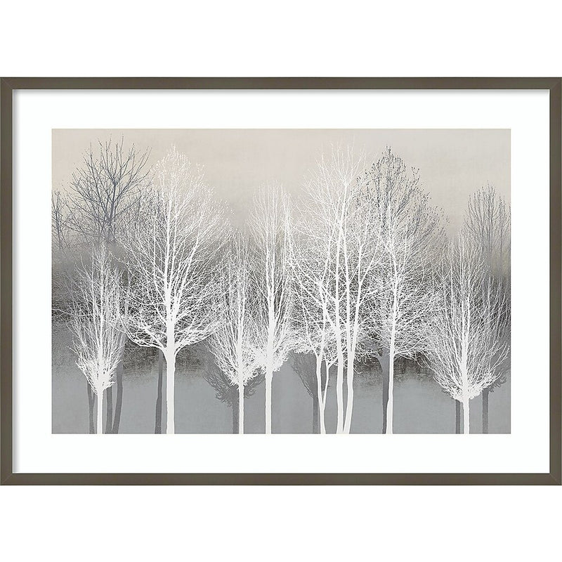 Amanti Art Trees on Gray by Kate Bennett Wood Framed Wall Art Print, 41" x 30" (A42675535020)