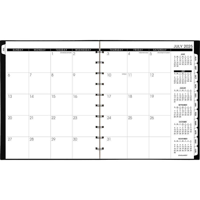 2025-2026 AT-A-GLANCE Move-A-Page 9" x 11" Academic Year Weekly & Monthly Planner, Plastic Cover, Black (70-957E-05-26)