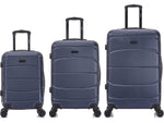 DUKAP Sense 3-Piece Hardside Spinner Luggage Set, TSA Checkpoint Friendly, Blue (DKSENSML-BLU)