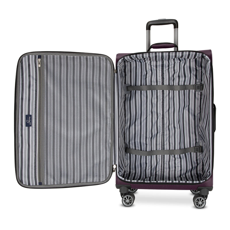 Skyway Luggage Epic 24" Suitcase, 8-Wheeled Spinner, Plum (450-24"555-4VP)