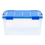 Iris WeatherPro 60 Quart Storage Bin with Latching Lid, Plastic, Clear, 4/Pack (500135)