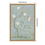 Amanti Art Spring Flower Mural II Blue by Julia Purinton Framed Canvas Wall Art Print, 16" x 23" (A42677137818)