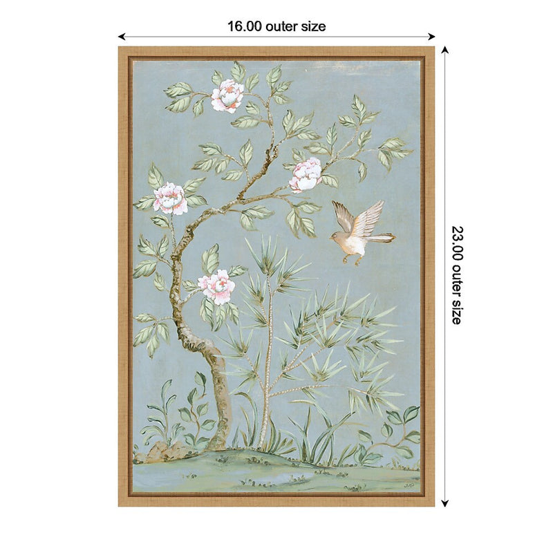 Amanti Art Spring Flower Mural II Blue by Julia Purinton Framed Canvas Wall Art Print, 16" x 23" (A42677137818)