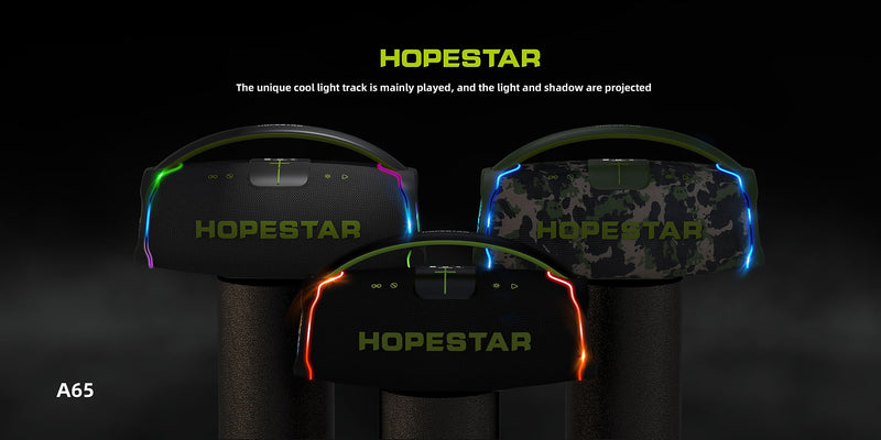 Worryfree Gadgets Hopestar Wireless Bluetooth 300W Portable Speaker, Water Resistant, Black (WA65-BLK)