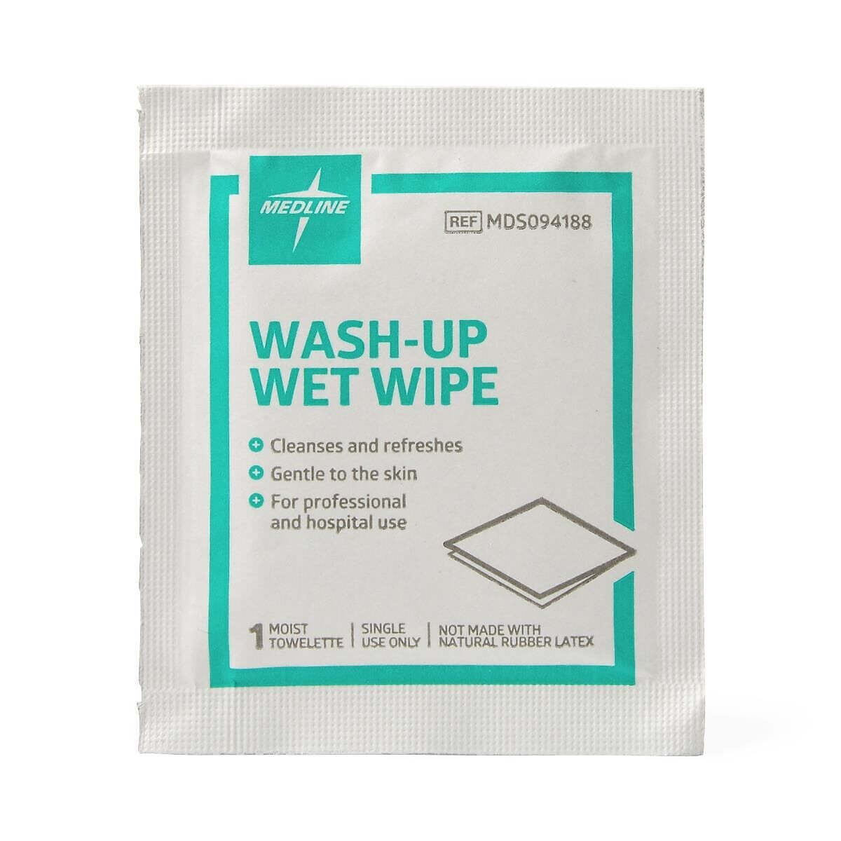 Medline Wash-up Wet Wipes, 5" x 7", 100/Box (MDS094188H)