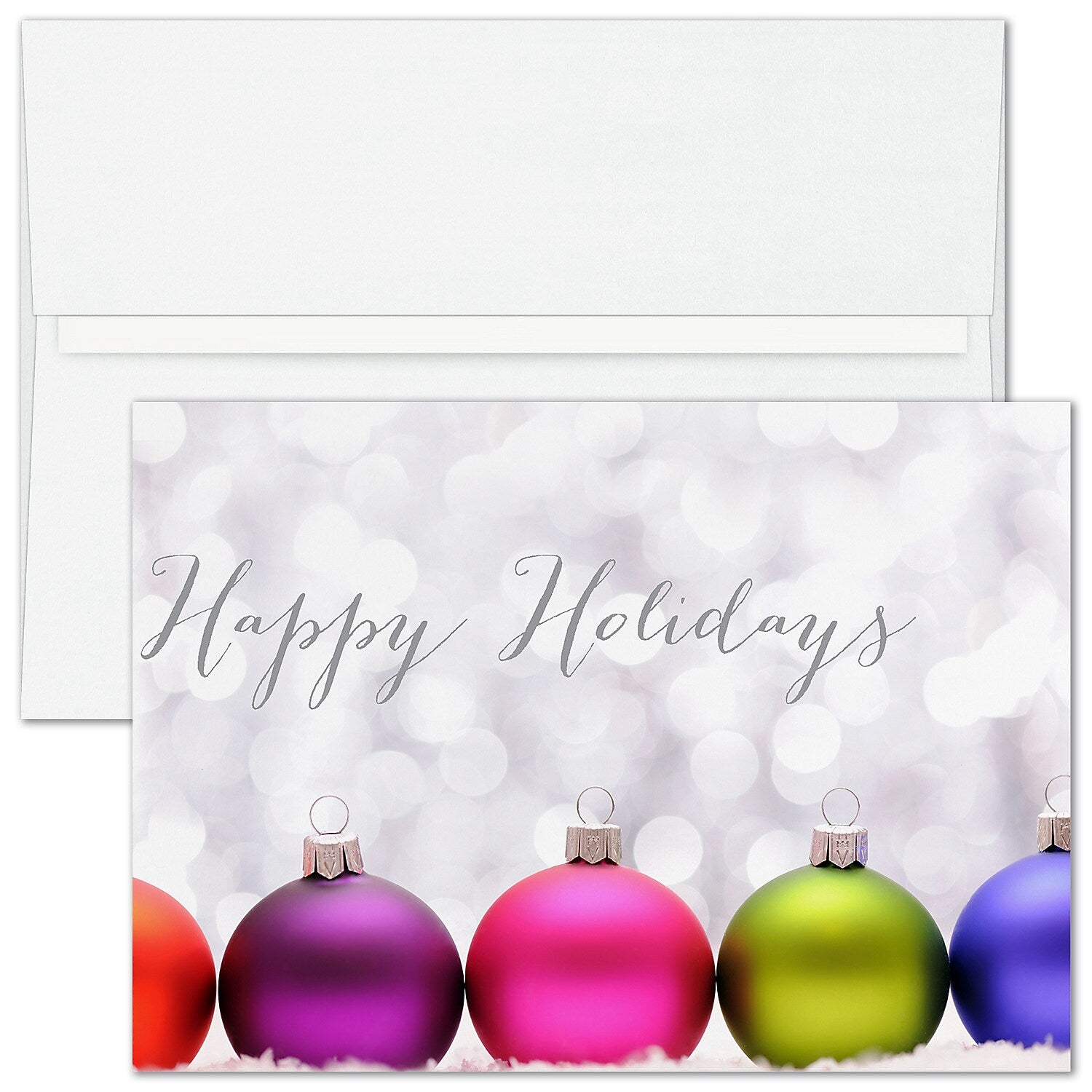 Colorful Ornaments Holiday Card, 100/BX