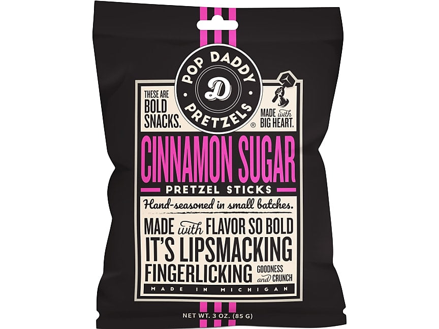 Pop Daddy Cinnamon Sugar Pretzels Sticks, 3 oz., 15 Bags/Box (OPD00583)