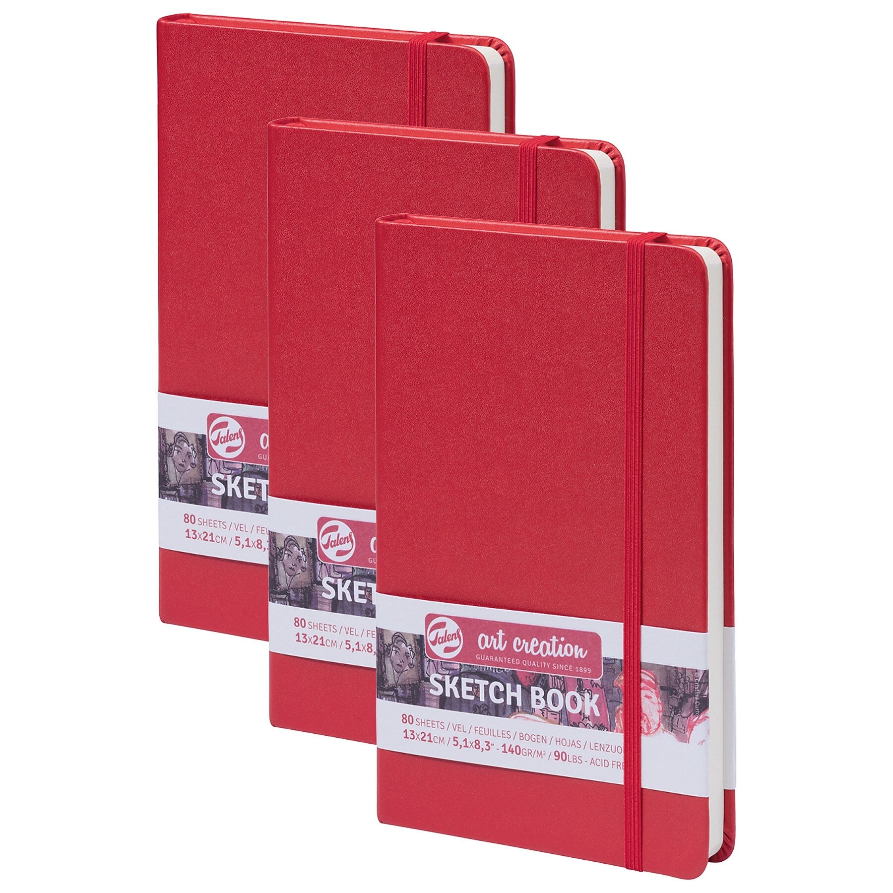 Talens Art Creation 5.1" x 8.3" Sketch Book, 80 Sheets/Book, 3/Bundle (TLN9314202M-3)