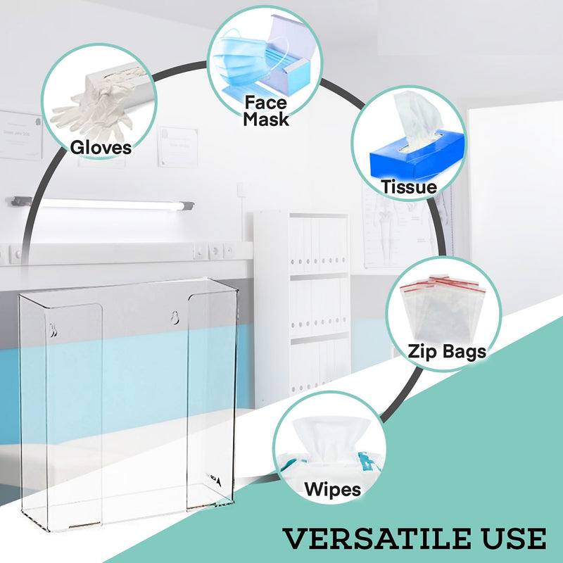 Viva Comfort Double Glove Dispenser, Clear (ADI902-02-MK)