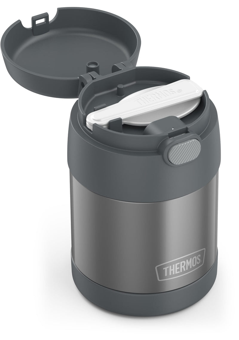 Thermos FUNtainer Food Jar Kids Stainless Steel Insulated Food Jar, Charcoal, 10 oz. (EAF3100CH6)