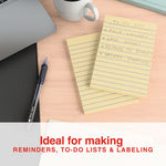 Staples Sticky Notes, 4" x 6", Sunshine Collection, Lined, 100 Sheets/Pad, 6 Pads/Pack (ST62872)