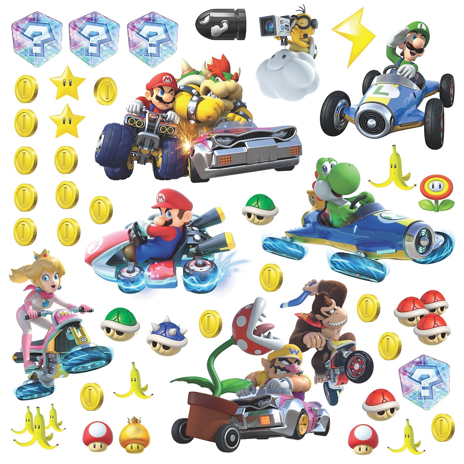 York Wallcoverings Ninetendo - Mario Kart 8 Children's Decals (RMK2728SCS)