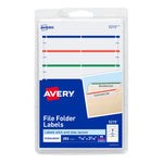 Avery Easy Peel Laser/Inkjet File Folder Labels, 2/3" x 3-7/16", Assorted, 252 Labels/Pack (5215)