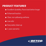 Betco GymShoe Commercial Gloss Two Component Sport Floor Finish w/ Catalyst, 5 Gal Pail (BET16770500)