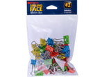 Officemate Smiling Face Small Binder Clips, 0.38" Capacity, Assorted Colors, 42 Clips/Pack (31090)