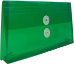 JAM Paper Premium Plastic Filing Envelope with Button & String Closure, Green, 3/Pack (921B1GRX3)